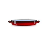 Briebe Ignea Plat à gratin à induction 28 cm Casserole basse 3 L, Acier émaillé Vintage- Rouge