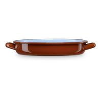 Cocotte Basse à Induction 40 cm Casserole 7 L Acier Émaillé Vintage Tous Feux Briebe Terra Marron