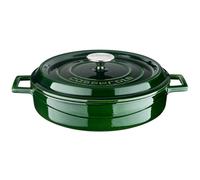 Cocotte basse en fonte émaillée avec couvercle LAVA Ø 28 cm 3 51 litres - Vert