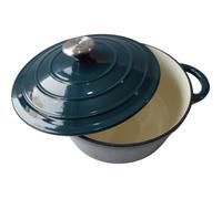 Cocotte BAUMALU 24cm Fonte Emaillée Induction - Forme Ronde - 386330 - Bleu Vert