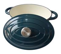 Cocotte BAUMALU 30 cm - Forme ovale - Bleu vert