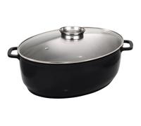 Baumalu Cocotte ovale Jumbo céramique 43 x 33 x 13,8 cm avec couvercle en verre