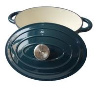 Baumalu Cocotte 30 cm – forme ovale – bleu vert