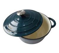 Cocotte BAUMALU24 cm - Forme ronde - Bleu vert