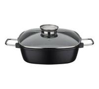 Cocotte carrée - Tous feux dont induction - GSW - GOURMET GRANIT - 28 x 28 cm - Fonte d'aluminium massive - Sans PFAS - Noir Noir