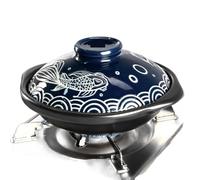 Cocotte Casserole en céramique de 20oz, ustensiles cuisine résistants aux hautes températures à motif poisson relief