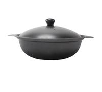 Cocotte Casserole en fonte avec couvercle, poêle argile, ragoût de poulet, riz, couvercles aluminium, récipient céramique for sauter, soupe Shabu braisée à chaud(24X20X5CM)
