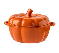 Cocotte Citrouille en Céramique Avec Couvercle - Ragoût en Émail Orange, Soupe - Facile à Nettoyer - Cadeaux Pour les Parents - 0,27 L