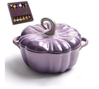 Cocotte Citrouille Violette Avec Couvercle, Plat De Cuisson En Céramique, Plat À Four En Forme De Citrouille Pour Soupes, Ragoûts, Gratins Et Desserts, Vaisselle Décorative