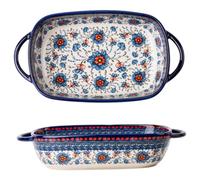 Cocotte, cocottes pour four, plat de cuisson rectangulaire en céramique de 9x5x2 pouces avec oreilles, résistant à la chaleur, plat cuisson facile à nettoyer pour la cuisine tarte, tapas, plats