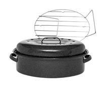 Cocotte en acier émaillé + grille inox, roaster - 8l - graniteware