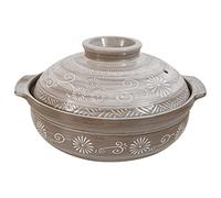 Cocotte en argile, cocotte résistante à la chaleur avec couvercle, ronde, cuiseur riz for ragoût, soupe, nouilles, for cuisson (3,0 L)(1.0L)