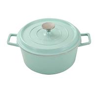 Cocotte en argile, marmite à mijoter émail vintage, céramique avec couvercle, profonde, antiadhésive allant au four (vert sapin clair)(Light Fir Green)
