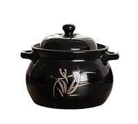 Cocotte en argile, marmite chinoise, à soupe, avec couvercle, ustensiles de cuisine, cocotte résistante, faite la main, service terre cuite (pot binaural 5100 ml)(Binaural Pot 3300ml)