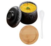 Cocotte en céramique avec couvercle - 250 ml - Petite porcelaine anti-fuite - Pour soupes de légumes, desserts, entrées, nid d'oiseaux