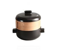 Cocotte en céramique, avec Panier Vapeur, cocotte en céramique avec Couvercle, cocotte Japonaise, faitout, for Cuisine Maison Shabu Shabu, cocotte en céramique résistante à la Chaleur(0.5L)