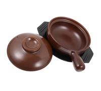 Cocotte en Céramique Couvercle et Poignées Isolantes pour Mijoter | Fond Plat, Surface Émaillée Lisse, Chauffe Rapide, pour Riz et Bouillon, Service à Table à Maison