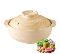 Cocotte en céramique d'un litre, marmite à pâtes saine, grande marmite à ragoût, soupière de service, marmite à soupe for cuisiner bibimbap, soupe, riz, ragoût, cocotte(3.9L)