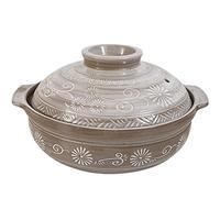 Cocotte en céramique imprimée avec Couvercle, mijoteuse, marmite en Terre Cuite, marmite pour Riz, ragoût et Soupe