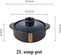 Cocotte en Céramique, Marmite Domestique, Marmite à Soupe, Grande Capacité Grande Capacité Résistante Aux Températures Bouillie De Riz, Marmite à Soupe en Carrelage, Ada, A, 2L