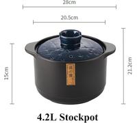 Cocotte en Céramique, Marmite Domestique, Marmite à Soupe, Grande Capacité Grande Capacité Résistante Aux Températures Bouillie De Riz, Marmite à Soupe en Carrelage, Ada, A, 4.2L