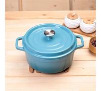 cocotte en céramique, Marmite en fonte émaillée au four, Mini cocotte légère avec couvercle(Blue,24cm)