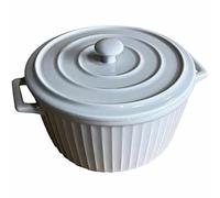 Cocotte en céramique pour four, cocotte, soupe à l'oignon français avec couvercles et poignées, ramequins pour ragoûts et lasagnes, 850,5 g, blanc