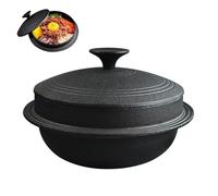 Cocotte en fonte avec couvercle, batterie de cuisine robuste pour braiser les ragoûts et rôtir, compatible avec les cuisinières à gaz et à induction