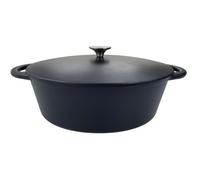 Cocotte en fonte - BAUMALU - 336408 - Ovale 33 cm - Noir mat