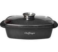 Cocotte en fonte d'aluminium ø32cm avec couvercle en verre Poêle à induction Marmite pour tous les feux