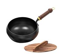 Cocotte En Fonte, de Cuisine avec Poignée Anti-Brûlures, Casserole en Fer Artisanale Multifonction pour Bouillir, Frire et Braiser - Utilisation Maison & Restaurant