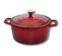 ELO 3062626 cocotte en fonte émaillée antiadhésive avec couvercle, rouge cerise, passe au four, marmite tous feux, faitout induction 26 cm 4.5 L, 4 à 6 personnes