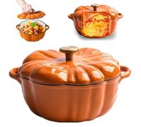 Cocotte En Fonte Émaillée Avec Couvercle, Cocotte À Citrouille, Décoration D'automne Pour Thanksgiving, De 4 Litres, Antiadhésive, Ragoût, 3 5 Portions(Orange-1.85LA)
