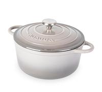 Cocotte en Fonte Émaillée - Casserole Faitout avec Couvercle, Antiadhésif, Marmite pour Induction et Four, 4.7 Liter - Gris - par Nuovva