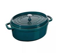 Cocotte en fonte Emaillée Ovale Staub bleu La Mer majolique D37 cm 8L