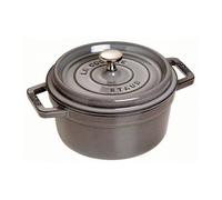 STAUB Cocotte en Fonte Émaillée avec Couvercle, Tous feux dont induction, 4 à 5 personnes, Ronde, 26 cm, 5 L, 6 kg, Gris Graphite