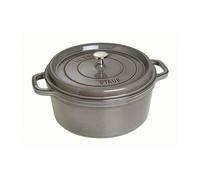STAUB Cocotte en Fonte Émaillée avec Couvercle, Tous feux dont induction, 5 à 7 personnes, Ronde, 28 cm, 6,70 L, 7,7 kg, Gris Graphite