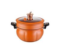 Cocotte en fonte Halloween Citrouille (7,4 L) - Micro-pression en fonte pour ragoûts, couvercle avec pour cuisinière