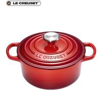Cocotte en fonte - LE CREUSET - Signature - 24 cm - Rouge cerise - Couvercle épais