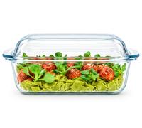 Cocotte en verre avec couvercle 5,8 l - Plat à rôtir en verre - Fabriqué en UE