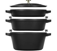 STAUB Ensemble de casseroles et poêles empilables Staub 5 pièces Noir
