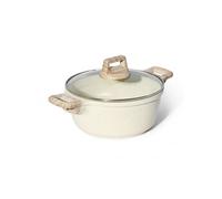 Just Perfecto – Cocotte JL-36 24 cm avec couvercle beige, anti-adhésif, tous feux dont induction