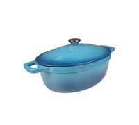 Cocotte en Fonte Émaillée - VEOHOME - Ovale - 6L - Compatible Induction - Diamètre 32cm