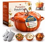 Cocotte Fonte Forme Citrouille, Cocotte Citrouille En Fonte, CréAtive Cocottes En Fontes éMailléE Forme De, Ustensile De Cuisine D'Automne Pour Soupes, RagoûTs Et Plats MijotéS，#02-20CM