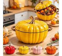 Cocotte Fonte Forme Citrouille,Marmite Citrouille Induction Halloween，B-M | Cocotte Fonte Émaillée Halloween,CréAtive Cocottes En Fontes éMailléE Forme De,Pour Soupes,RagoûTs Et Plats Mijotés