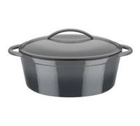 Cocotte fonte massive - GREY SHADOW - 33 x 25 cm - Ovale - Induction - Gris Gris G