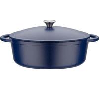 Cocotte fonte massive - GSW - BLUE MAGIC - 33 x 25 cm - Ovale - Induction - Bleu