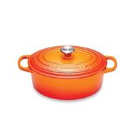 Cocotte Signature en fonte émaillée ovale 27 cm orange Volcanique