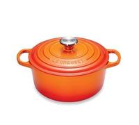 Le Creuset - Signature - Cocotte ronde Ø26cm - volcanique/hauteur sans couvercle: 11,5cm/Convient à toutes les sources de chaleur
