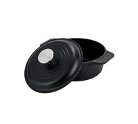 Cocotte Induction Fonte Assaisonnée 20 cm, Dutch Oven 1,9L, Sans PTFE et PFOA 31114 Noir